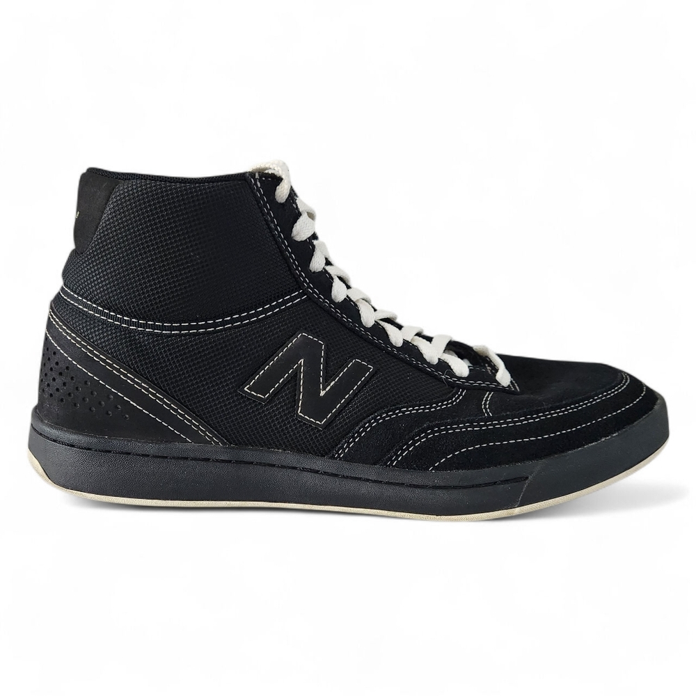 New Balance Black High-Top Sneakers with White Laces
